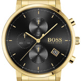 Hugo Boss Integrity Chronograph Grey Dial Gold Steel Strap Watch for Men - 1513781 Authentic Buy Shop Now