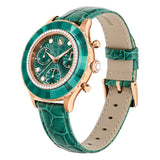 Swarovski Octea Chrono Green Dial Green Leather Strap Watch for Women - 5672931 Authentic Buy Shop Now