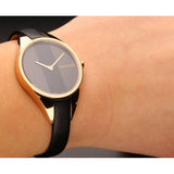 Calvin Klein Rebel Black Dial Black Leather Strap Watch for Women - K8P236C1 Authentic Buy Shop Now