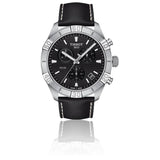 Tissot PR 100 Sport Quartz Chronograph Black Dial Black Leather Strap Watch For Men - T101.617.16.051.00 Authentic Buy Shop Now