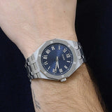 Guess Asset Quartz Blue Dial Silver Steel Strap Watch For Men - GW0575G4 Authentic Buy Shop Now