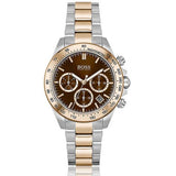 Hugo Boss Novia Brown Dial Two Tone Steel Strap Watch for Women - 1502617 Authentic Buy Shop Now