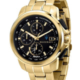 Maserati Successo Black Dial Gold Stainless Steel Watch For Men - R8873645002 Authentic Buy Shop Now