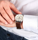 Hugo Boss Attitude White Dial Brown Leather Strap Watch for Men - 1513609 Authentic Buy Shop Now