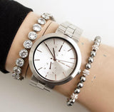 Michael Kors Garner Analog Silver Dial Silver Steel Strap Watch For Women - MK6407 Authentic Buy Shop Now