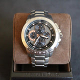 Michael Kors Ryker Chronograph Black Dial Silver Steel Strap Watch For Men - MK8528 Authentic Buy Shop Now