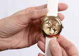 Guess G-Twist Gold Dial White Rubber Strap Watch for Women - W0911L7 Authentic Buy Shop Now