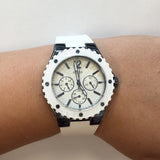 Guess Overdrive Chronograph White Dial White Rubber Strap Watch for Women - W0149L6 Authentic Buy Shop Now