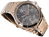 Tommy Hilfiger Eve Chronograph Quartz Grey Dial Rose Gold Steel Strap Watch For Women - 1782277 Authentic Buy Shop Now