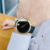 Movado Museum Classic Black Dial Black Leather Strap Watch for Men - 0607196 Authentic Buy Shop Now