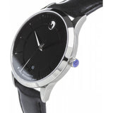 Movado 1881 Automatic Black Dial Black Leather Strap Watch for Men - 606873 Authentic Buy Shop Now