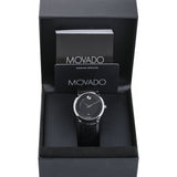 Movado 1881 Automatic Black Dial Black Leather Strap Watch for Men - 606873 Authentic Buy Shop Now