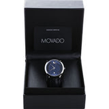 Movado 1881 Automatic Blue Dial Black Leather Strap Watch For Men - 606874 Authentic Buy Shop Now