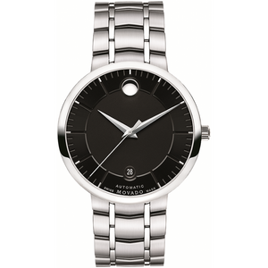 Movado 1881 Automatic Black Dial Silver Steel Strap Watch for Men - 606914 Authentic Buy Shop Now