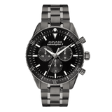 Movado Heritage Calendoplan Chronograph Black Dial Black Steel Strap Watch For Men - 3650125 Authentic Buy Shop Now