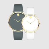 Movado Museum 70th Anniversary Special Edition White Dial White Leather Strap Watch For Women - 0607139 Authentic Buy Shop Now