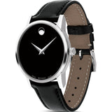 Movado Museum Classic Black Dial Black Leather Strap Watch For Women - 0607015 Authentic Buy Shop Now