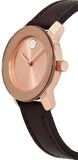 Movado Bold Rose Gold Dial Brown Leather Strap Watch For Women - 3600438 Authentic Buy Shop Now