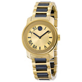 Movado Bold Yellow Gold Dial Two Tone Steel Strap Watch for Women - 3600355 Authentic Buy Shop Now