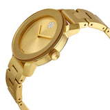 Movado Bold Gold Dial Yellow Gold Steel Strap Watch for Women - 3600104 Authentic Buy Shop Now