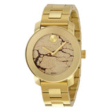 Movado Bold Glitter Gold Dial Gold Steel Strap Watch for Women - 3600346 Authentic Buy Shop Now