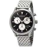 Movado Heritage Calendoplan Chronograph Black Dial Silver Steel Strap Watch for Men - 3650014 Authentic Buy Shop Now
