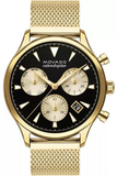 Movado Heritage Calendoplan Chronograph Black Dial Gold Mesh Strap Watch for Men - 3650098 Authentic Buy Shop Now