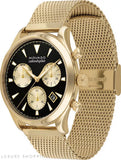 Movado Heritage Calendoplan Chronograph Black Dial Gold Mesh Strap Watch for Men - 3650098 Authentic Buy Shop Now