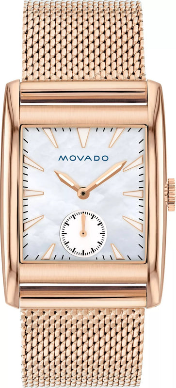 Movado Heritage White Mother of Pearl Dial Rose Gold Mesh Bracelet Watch For Women - 3650041 Authentic Buy Shop Now