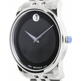 Movado Museum Classic Black Dial Silver Steel Strap Watch For Men - 606504 Authentic Buy Shop Now