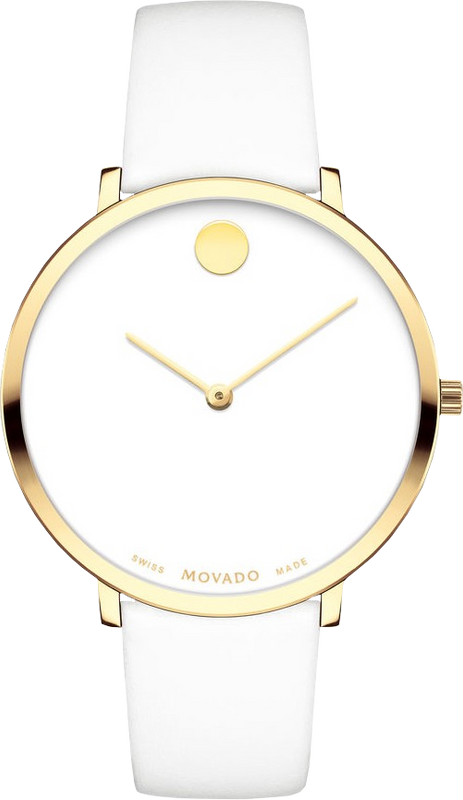 Movado 70th Anniversary Limited Edition White Dial White Leather Strap Watch For Women - 0607138 Authentic Buy Shop Now