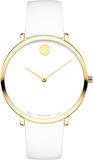 Movado 70th Anniversary Limited Edition White Dial White Leather Strap Watch For Women - 0607138 Authentic Buy Shop Now