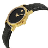 Movado Museum Black Dial Black Leather Strap Watch For Women - 2100006 Authentic Buy Shop Now