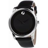 Movado Museum Black Dial Black Leather Strap Watch For Men - 606502 Authentic Buy Shop Now