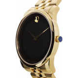 Movado Museum Black Dial Gold Steel Strap Watch For Men - 606997 Authentic Buy Shop Now