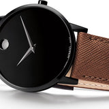 Movado Museum Classic Black Dial Brown Leather Strap Watch for Men - 0607198 Authentic Buy Shop Now