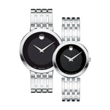 Movado Esperanza 39mm Black Dial Silver Steel Strap Watch For Men - 0607057 Authentic Buy Shop Now