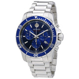 Movado Series 800 Chronograph Blue Dial Silver Steel Strap Watch For Men - 2600141 Authentic Buy Shop Now