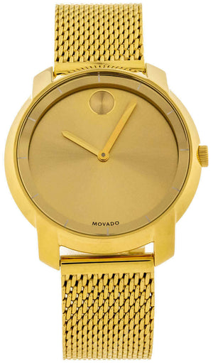 Movado Bold Gold Dial Gold Mesh Bracelet Watch for Women - 3600242 Authentic Buy Shop Now