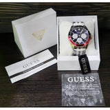 Guess Odyssey Multifunction Blue Dial Silver Steel Strap Watch For Men - W1107G2 Authentic Buy Shop Now