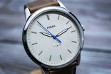 Fossil Minimalist Off White Dial Brown Leather Strap Watch for Men - FS5306 Authentic Buy Shop Now