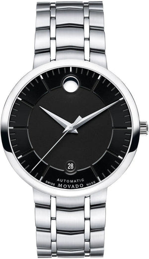 Movado 1881 Automatic Black Dial Silver Steel Strap Watch for Men - 606914 Authentic Buy Shop Now