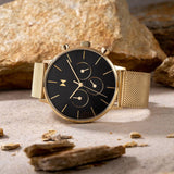Michael Kors Jaryn Black Dial Gold Steel Strap Watch for Men - MK8503 Authentic Buy Shop Now