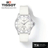 Tissot Seastar 1000 Mother of Pearl White Dial White Rubber Strap Watch for Women - T120.210.17.116.00 Authentic Buy Shop Now