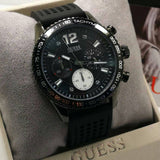 Guess Fleet Chronograph Black Dial Black Rubber Strap Watch for Men - W0971G1 Authentic Buy Shop Now