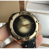 Versace Shadov Gold Dial Green Leather Strap Watch For Women - VEBM01018 Authentic Buy Shop Now