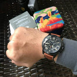 Fossil Grant Chronograph Black Dial Brown Leather Strap Watch for Men - FS5241 Authentic Buy Shop Now
