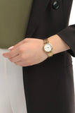 Guess Park Ave South Analog White Dial Gold Steel Strap Watch For Women - W0767L2 Authentic Buy Shop Now
