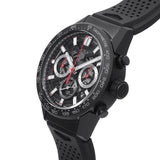Tag Heuer Carrera Chronograph Steel & Ceramic Black Dial Black Rubber Strap Watch for Men - CBG2090.FT6145 Authentic Buy Shop Now