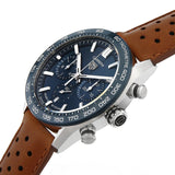 Tag Heuer Carrera Automatic Chronograph Blue Dial Brown Leather Strap Watch for Men - CBN2A1A.FC6537 Authentic Buy Shop Now